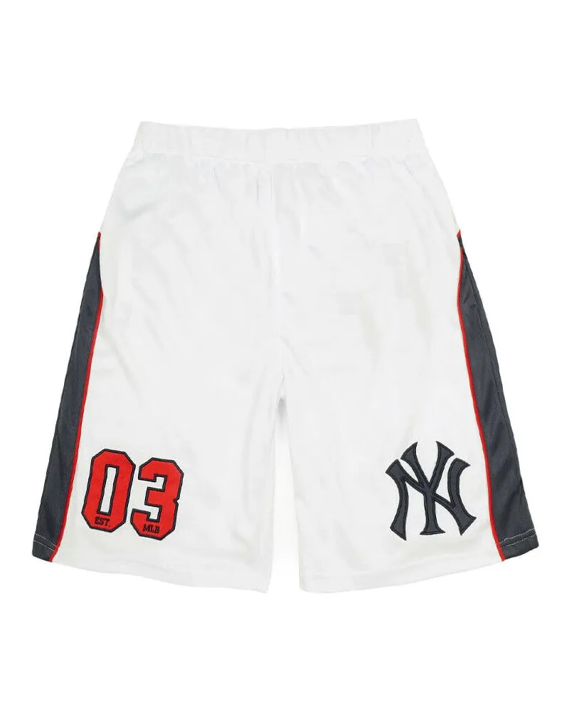 Majestic Majestätische NYY Poly Mesh Mens White Shorts Weiß