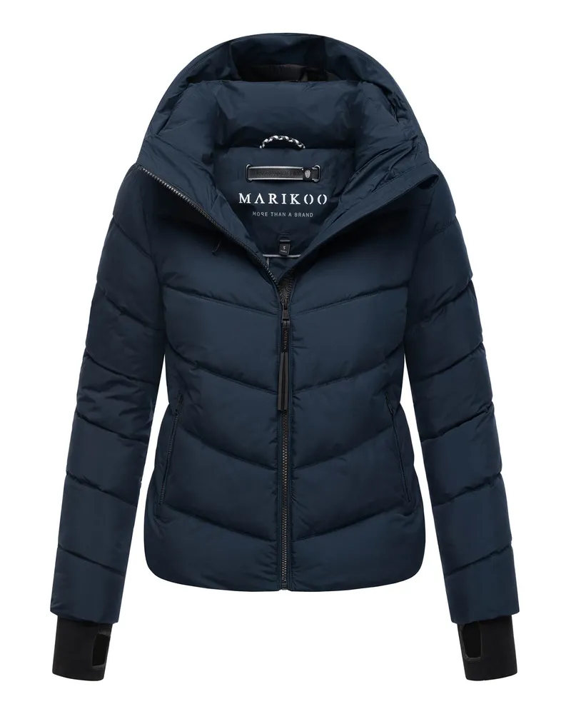 Marikoo Damen Steppjacke Yukanii mit Kapuze & femininer Passform Blau