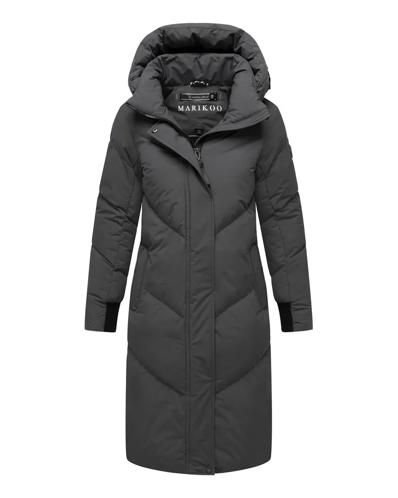Marikoo Damen Steppmantel Teonaa mit Kapuze & sportlich-elegantem Look Grau