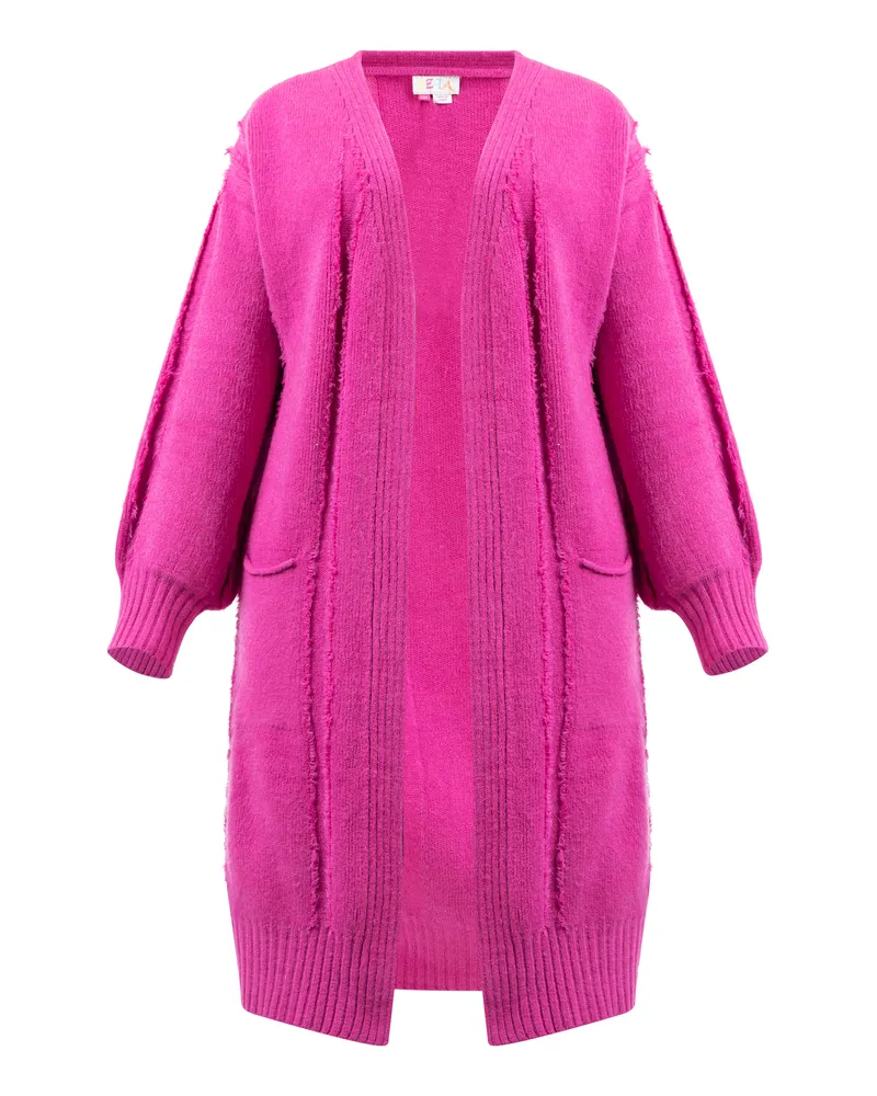 IZIA Langer Cardigan Damen Rosa Rosa