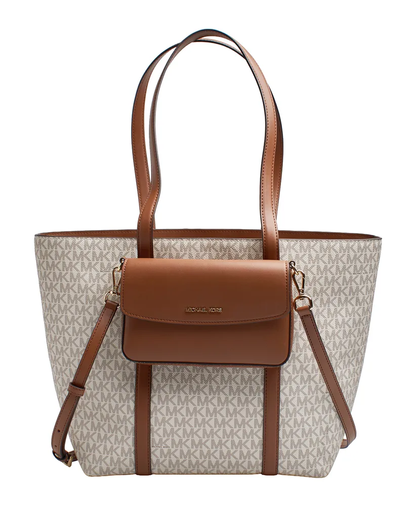 Michael Kors Damen 2-in-1 Shopper Jet Set Travel Große Tasche Handtasche und Umhängetasche 35S6GTVT3B Beige