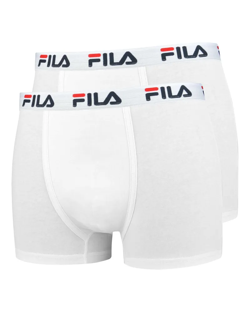 Fila Man Boxershorts, 2er-Pack, elastisch mit Logo - Weiß Weiß