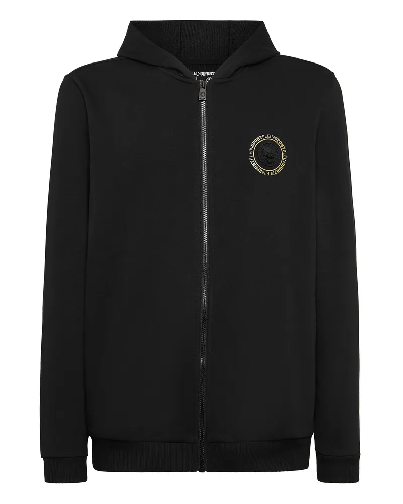 Philipp Plein Sweatjacke mit Kapuze mit Tiger-Motiv - Schwarz Schwarz
