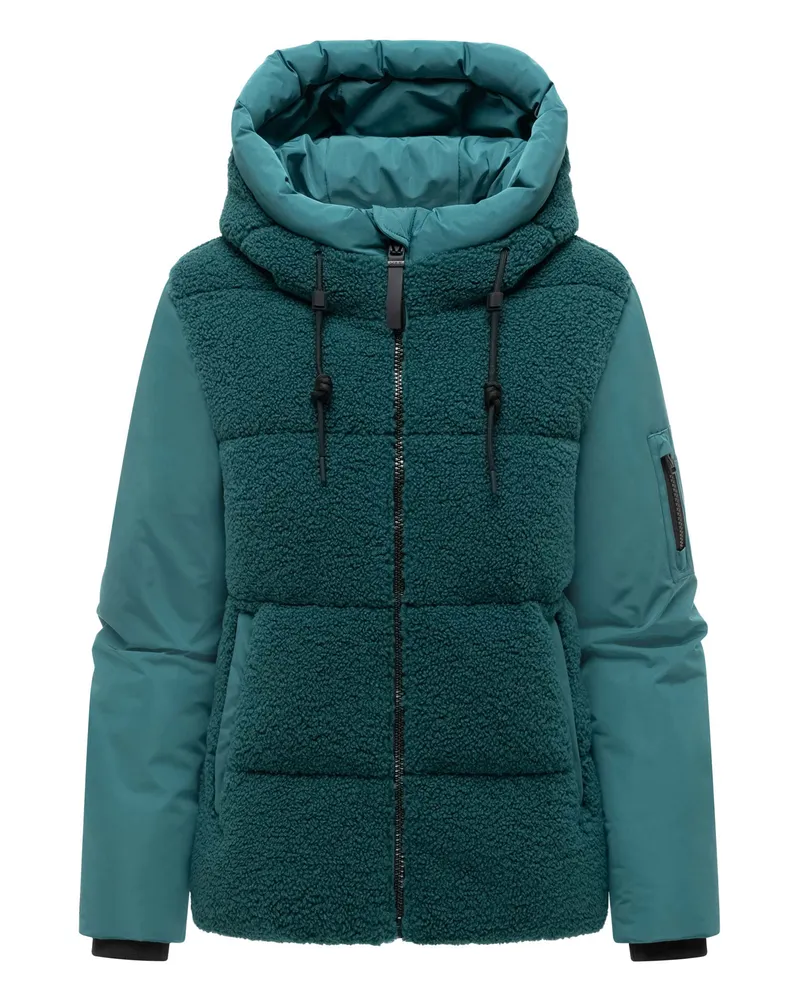 Marikoo Elidee Damen-Winterjacke mit Teddyplüsch - Grün Grün