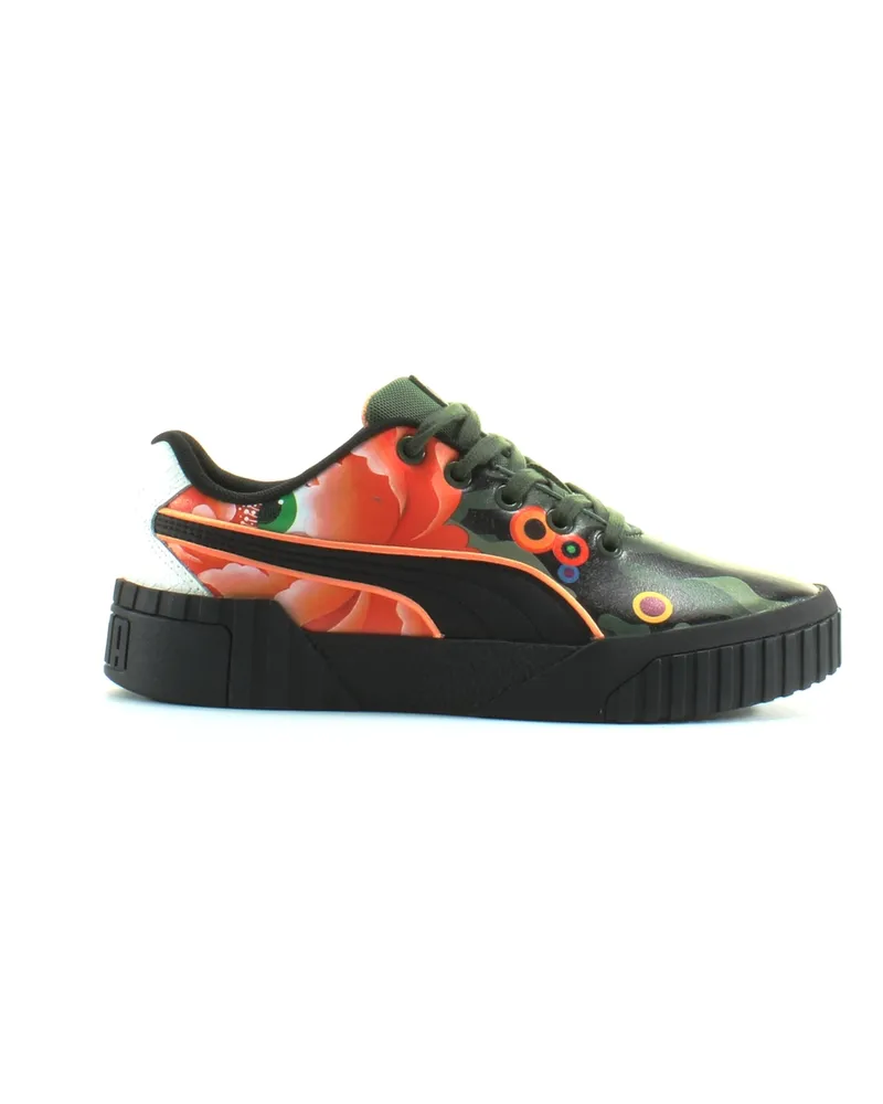 Puma Cali Peonies Camo Sue Tsai Black Low -up Womens Trainer 369388 01 Mehrfarbig