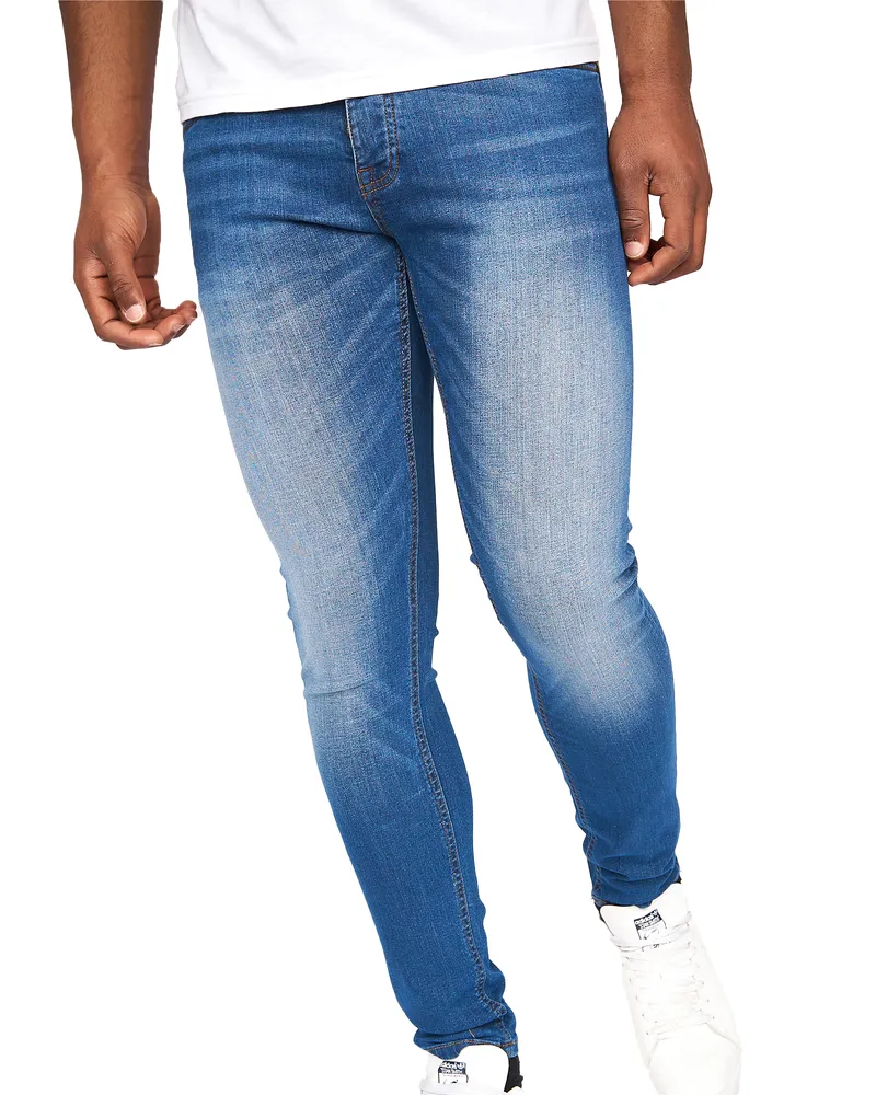 CrossHatch Barbeck" Jeans für Herren (Steinwaschen Marineblau