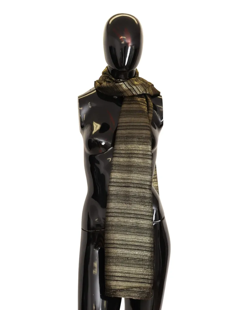 Dolce & Gabbana Damen Metallic Gold Seide Stretch Schal Wrap Schal Gold