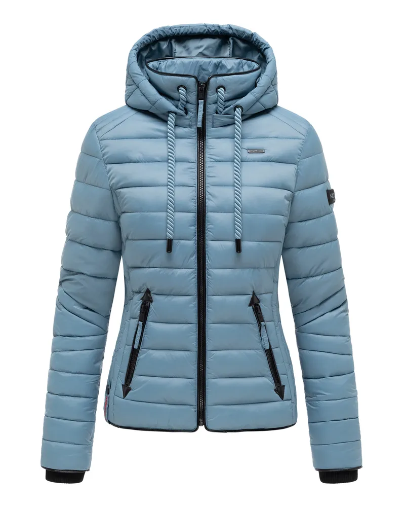 NAVAHOO Damen Steppjacke Lulana – Leicht, Stylisch & Abnehmbare Kapuze Blau