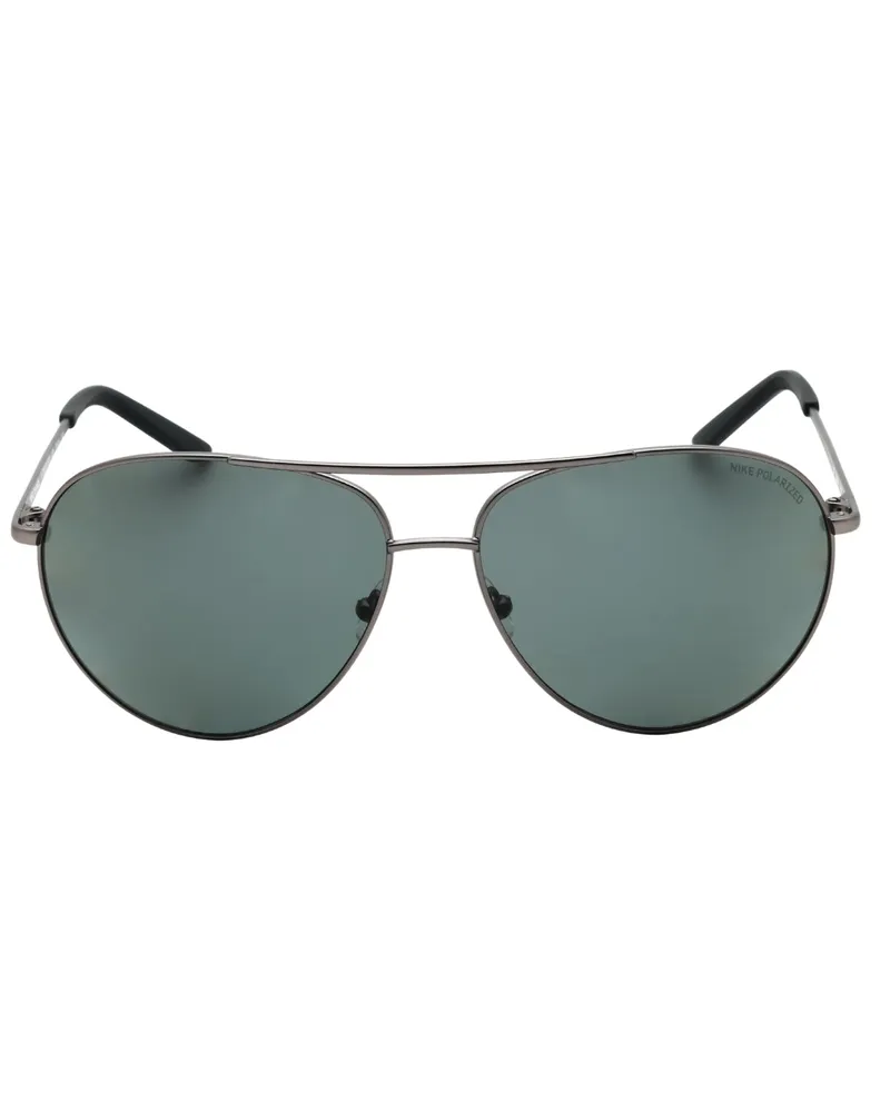 Nike Chance polarisierte Sonnenbrille, rahmenloses Design in Satin Gunmetal - Grau Grau