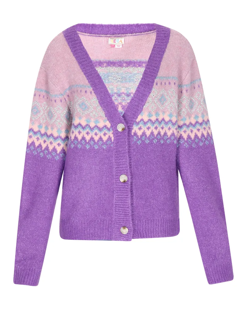 IZIA Strickjacke Damen Violett Mehrfarbig Mehrfarbig