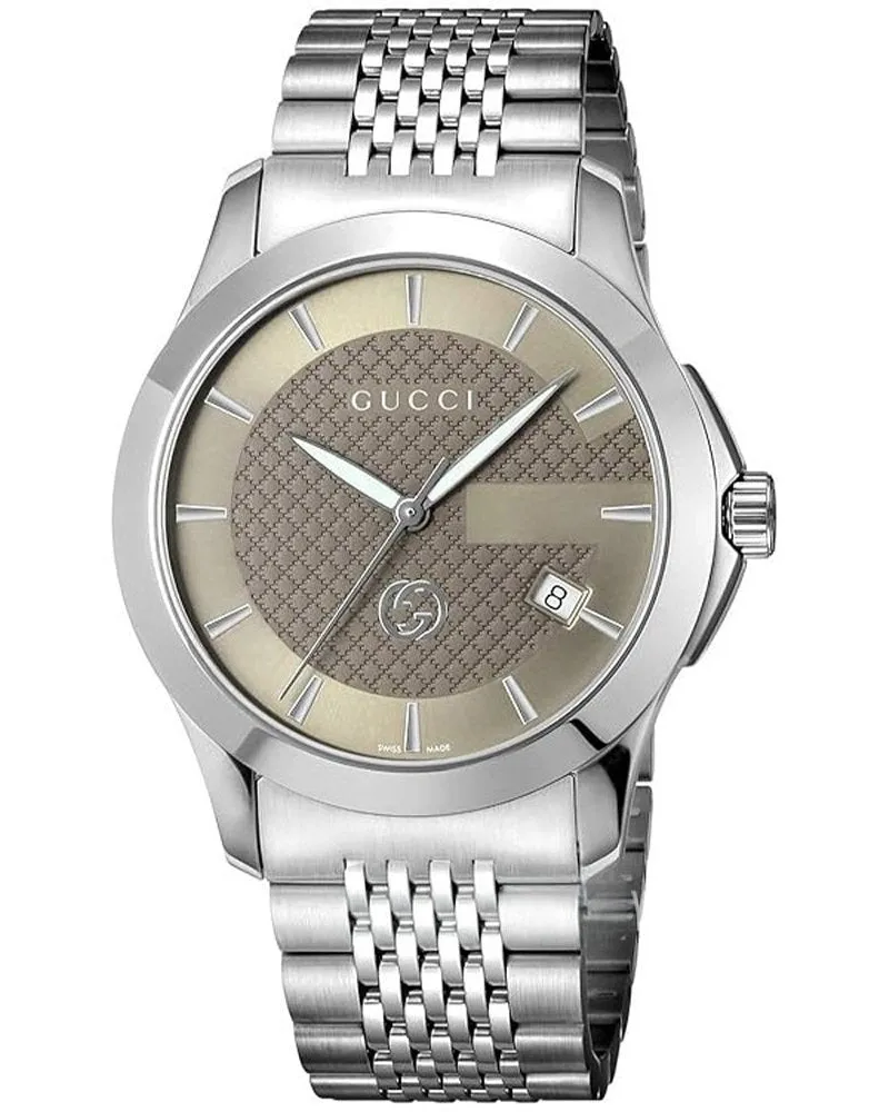 Gucci YA1264107 G-Timeless Braunes Zifferblatt Herrenuhr Silber