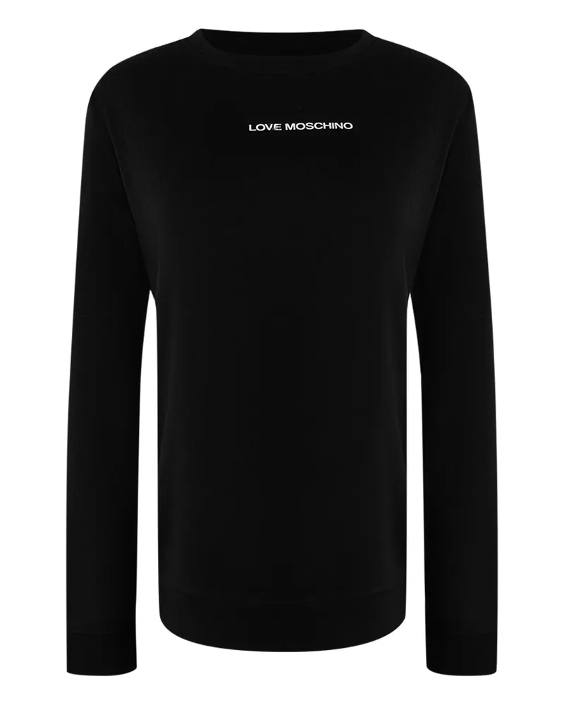 Moschino Love  Sweatshirt Mit Kleinem Logo, Schwarz Schwarz