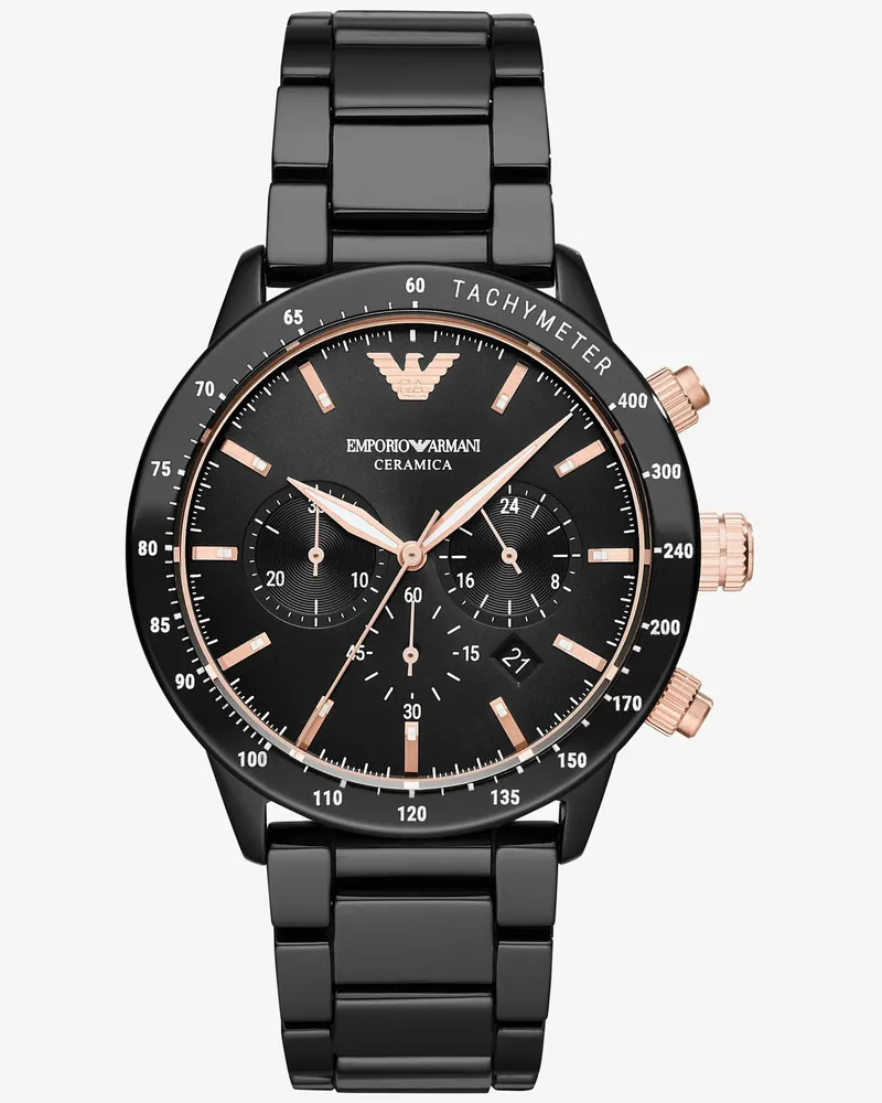 Emporio Armani Mario Herrenuhr schwarz AR70002 Schwarz