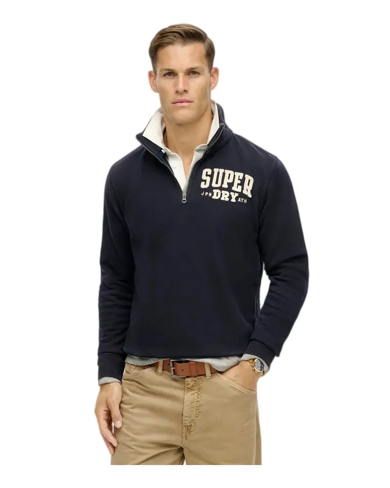 Superdry. Herren Vintage Sportpullover Blau