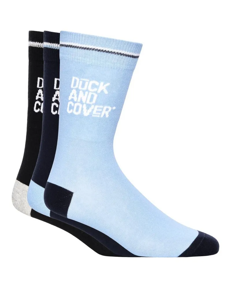 Duck and Cover Drenor" Socken für Herren(3er-Pack) (Blau/Schwarz/Grau Blau