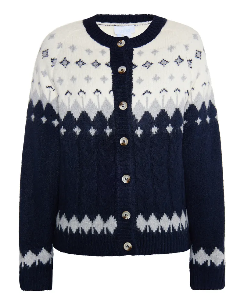 Usha Strickcardigan Damen Marine Mehrfarbig Marineblau