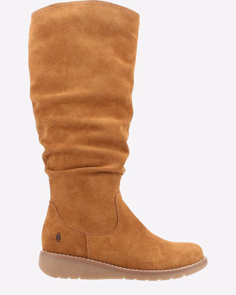 Hush Puppies Lucinda Wildleder Damen Stiefeletten In Tan Cognac