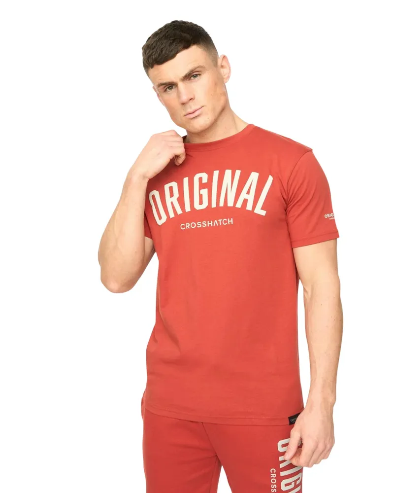 CrossHatch Kensby" T-Shirt für Herren (Rot Rot