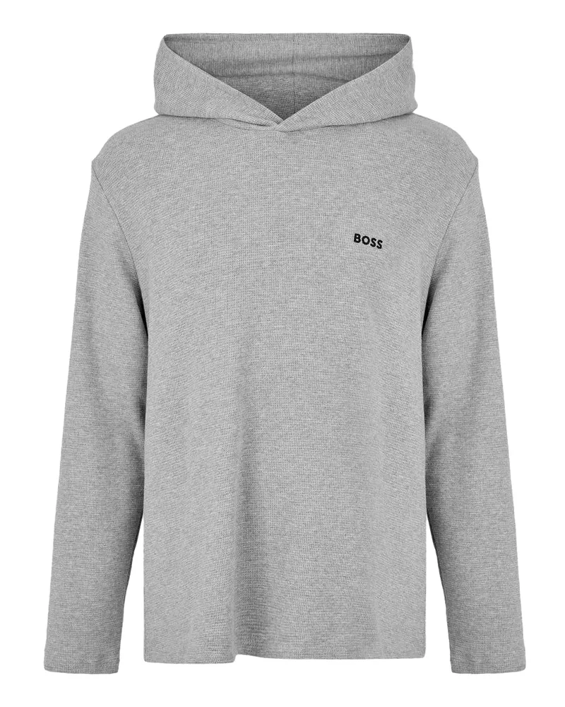 HUGO BOSS Hoodie zum Überziehen für Herren, Waffelstrick (Grau Grau