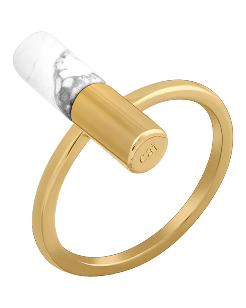 cai Ring 925/- Sterling Silber vergoldet Howlith Gold
