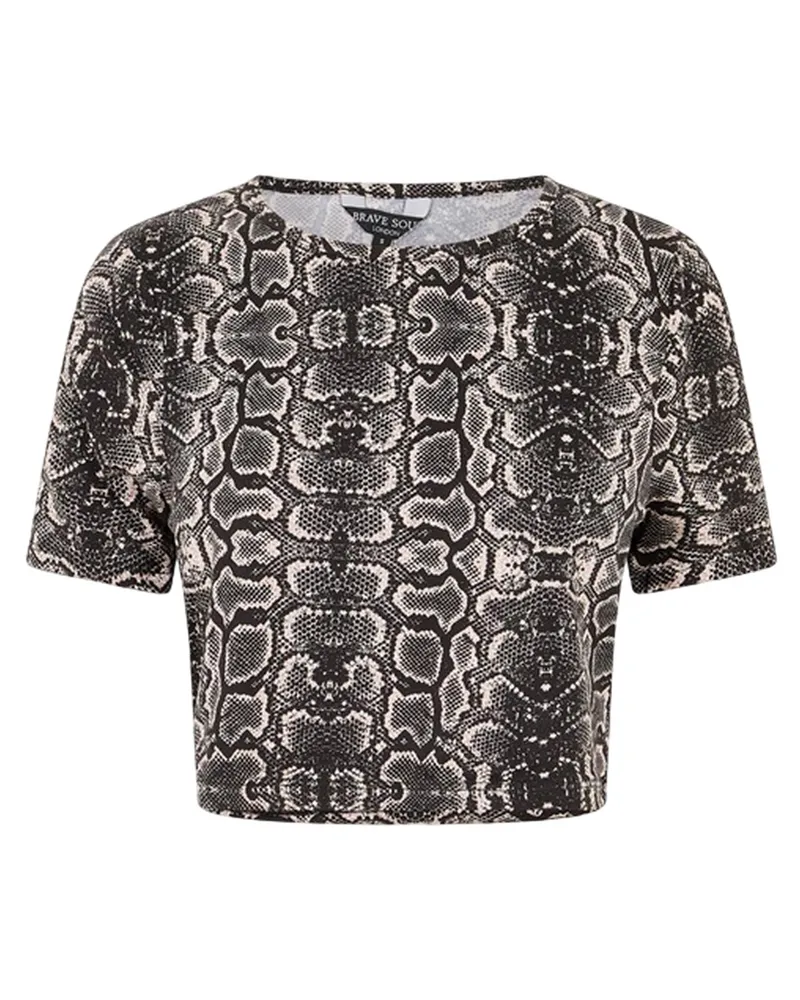 Brave Soul kurzes T-Shirt für Damen (Schwarz/Weiß Schwarz
