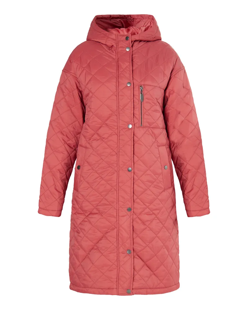 Usha Leichter Steppmantel Damen Vintage Rot Rot