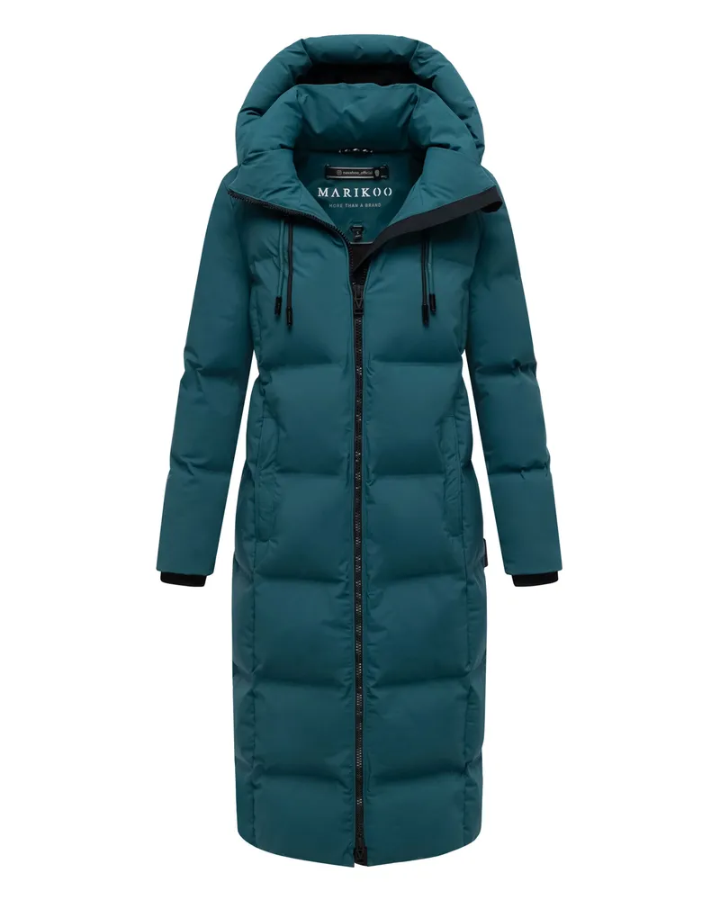 Marikoo Damen Winter Steppmantel Tikoraa mit abnehmbarer Kapuze Grün