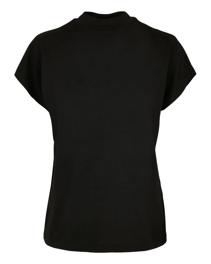 Urban Classics T-Shirt für Damen Angeschnitten (Schwarz Schwarz
