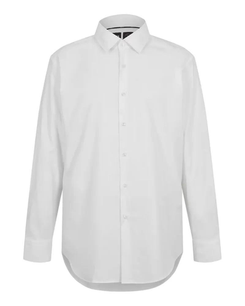 HUGO BOSS P Hank" Hemd für Herren, Kentkragen, Oxford-Stil, Langärmlig (Weiß Weiß