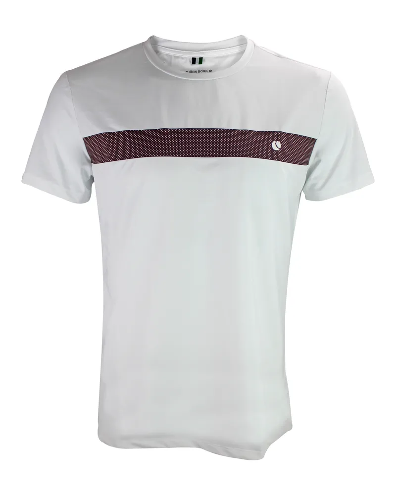 Björn Borg Ace Lightweight Performance Tennis-T-Shirt für Herren - Weiß Weiß