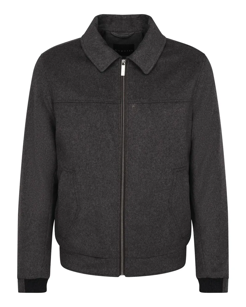 Bugatti Herren Blouson aus feinem Woll-Mix Dunkelblau