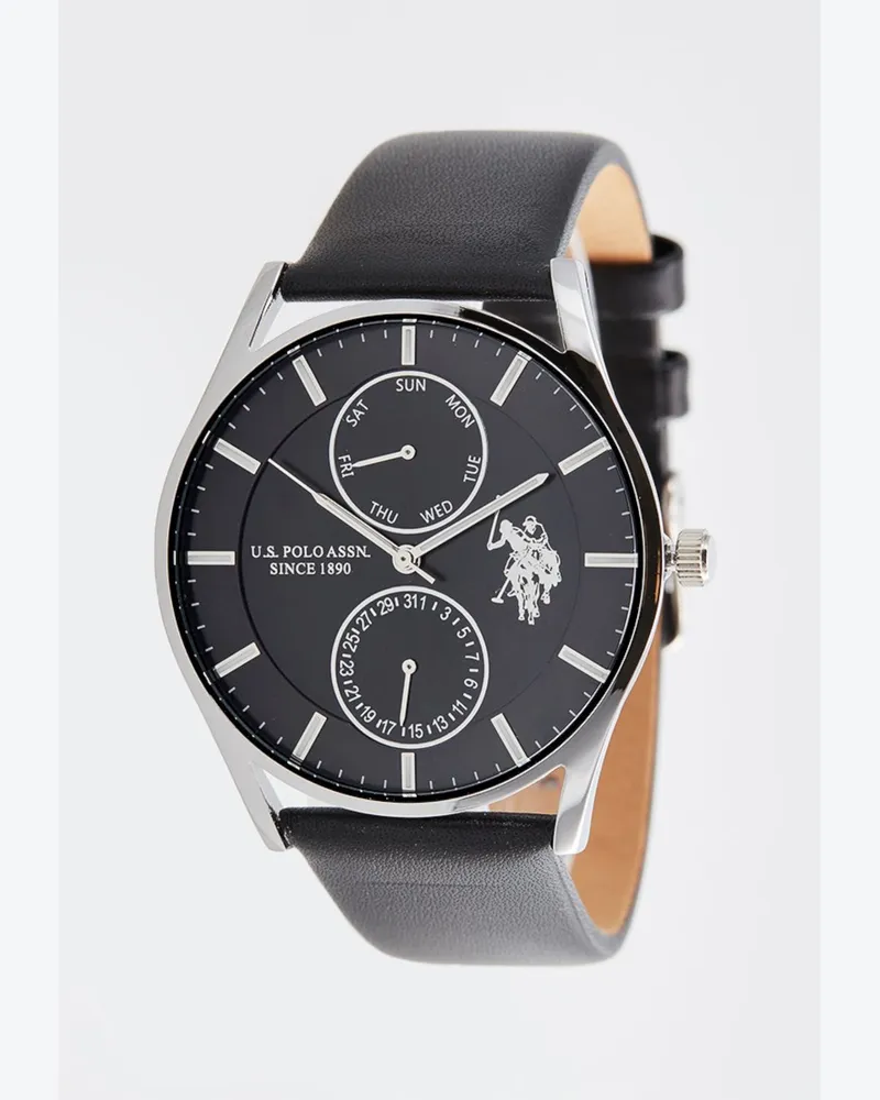 U.S. Polo Assn.  Herrenarmbanduhr Henry Silber
