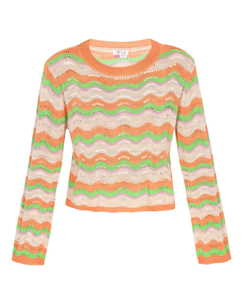 IZIA Pullover Frauen orange mehrfarbig Mehrfarbig