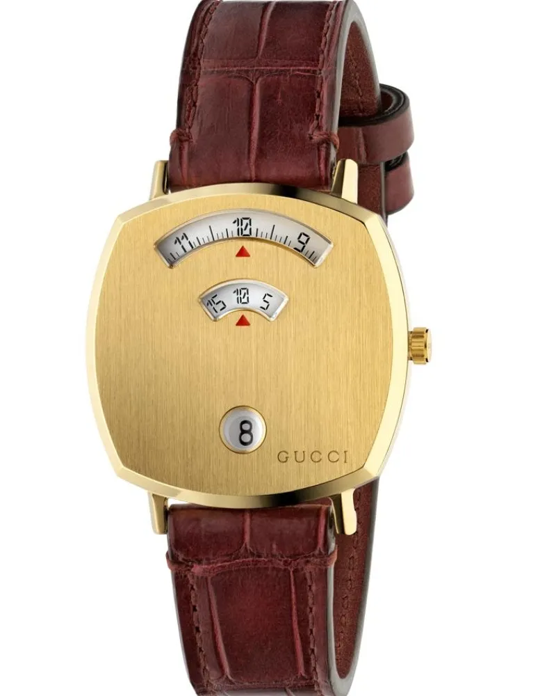 Gucci YA157405 GRIP Gold Unisex-Uhr Rot
