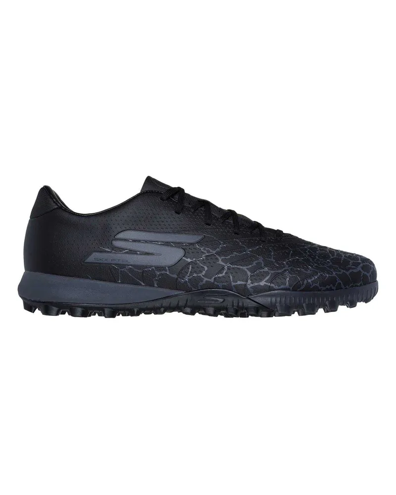 Skechers Crackle-Effekt Fußball-Stiefel für Herren (Schwarz/Silber Schwarz