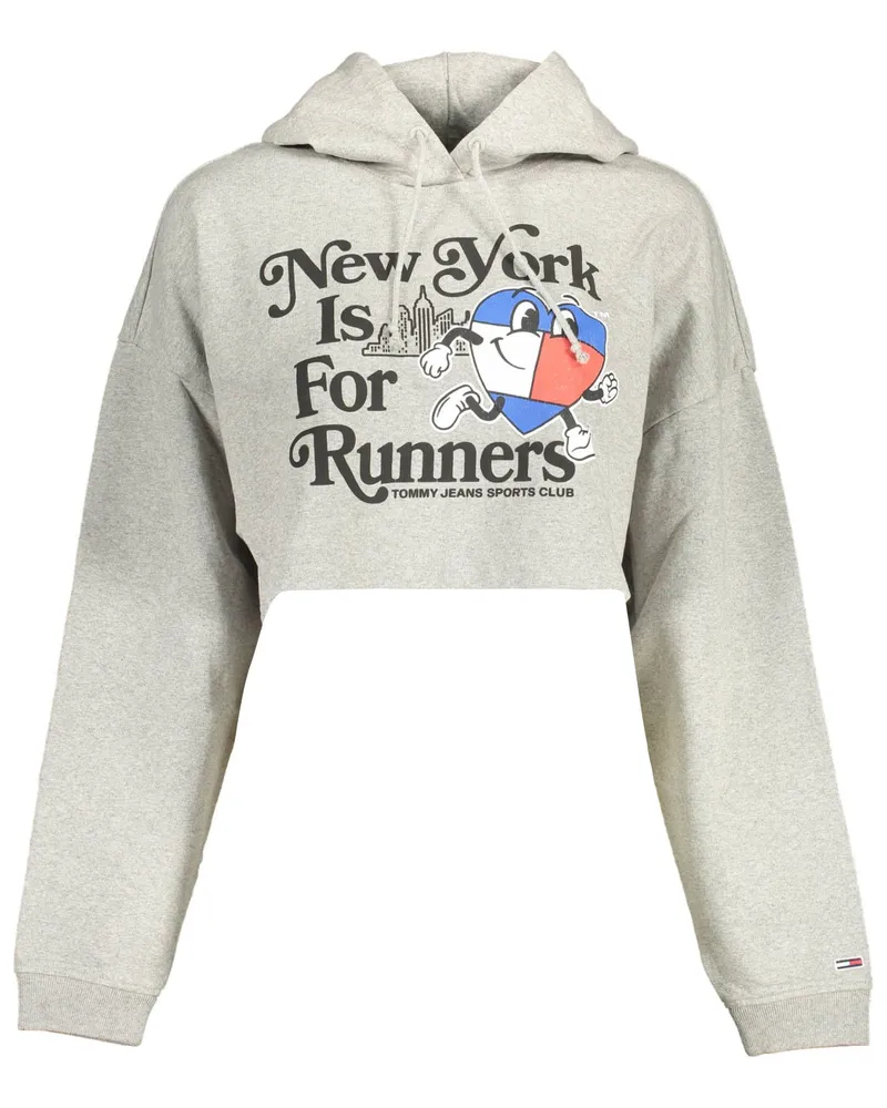 Tommy Hilfiger Cropped Hoodie New York ist für Läufer Hellgrau