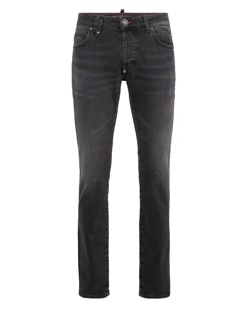 Philipp Plein Supergerader Schnitt Monogram Dunkelgrau