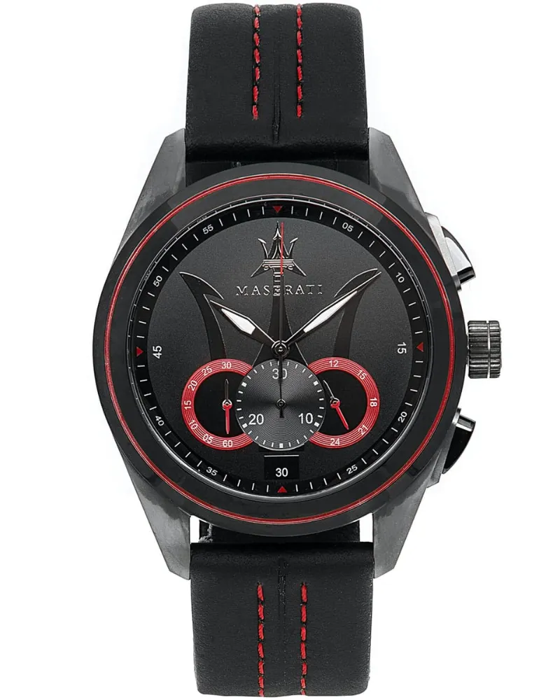 Maserati R8871612023 Traguardo Chronograph Herrenuhr mit schwarzem Zifferblatt Schwarz