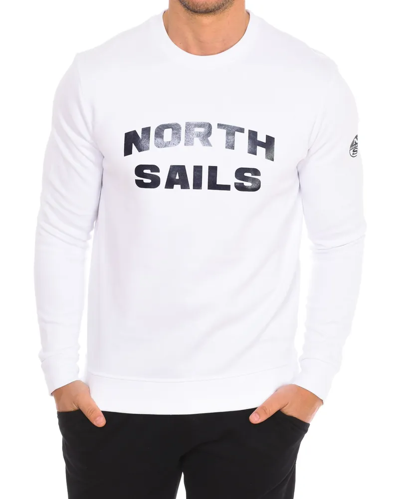 North Sails Langarm Sweatshirt mit Rundhalsausschnitt 9024170 für Herren Weiß