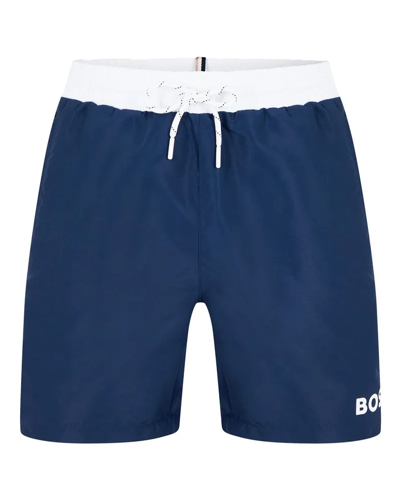 HUGO BOSS Starfish" Badeshorts für Herren (Marine/Weiß Marineblau