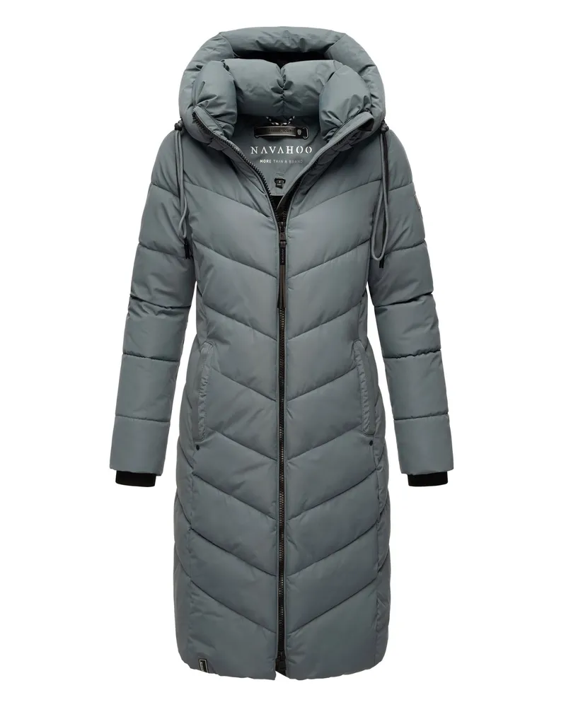 NAVAHOO Damen Winterjacke Sahnekatzii – Lang & Extra Warm Blau