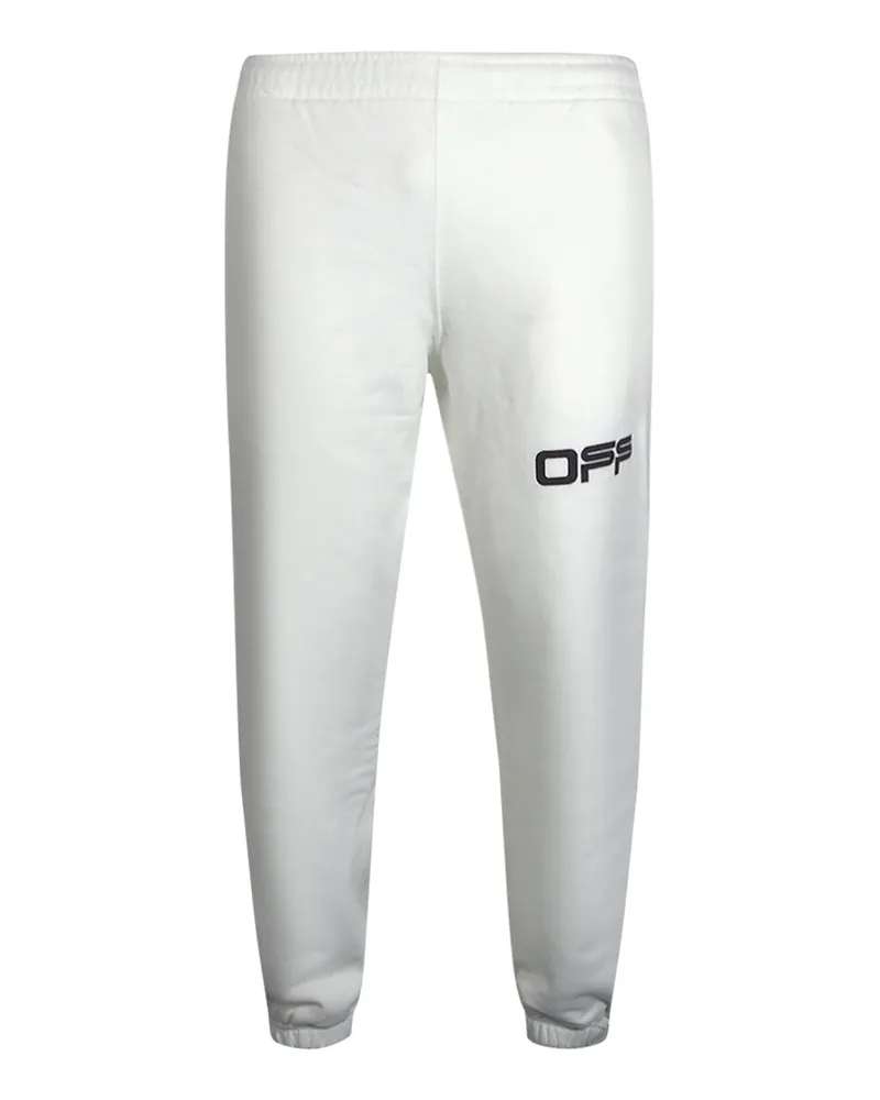 OFF-WHITE Weiße Jogginghose mit Flughafenband-Logo von Weiß