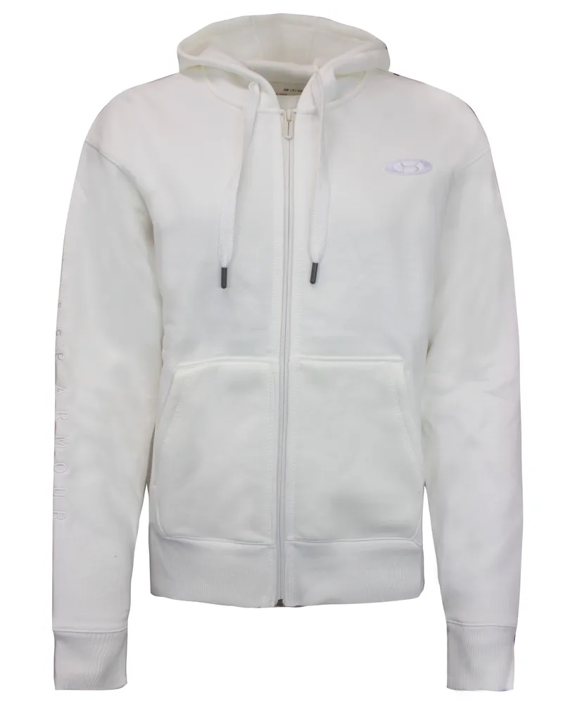 Under Armour Womens Rivale Rivale Fleece Logo Hoodie Jumper 1344177 112 Weiß