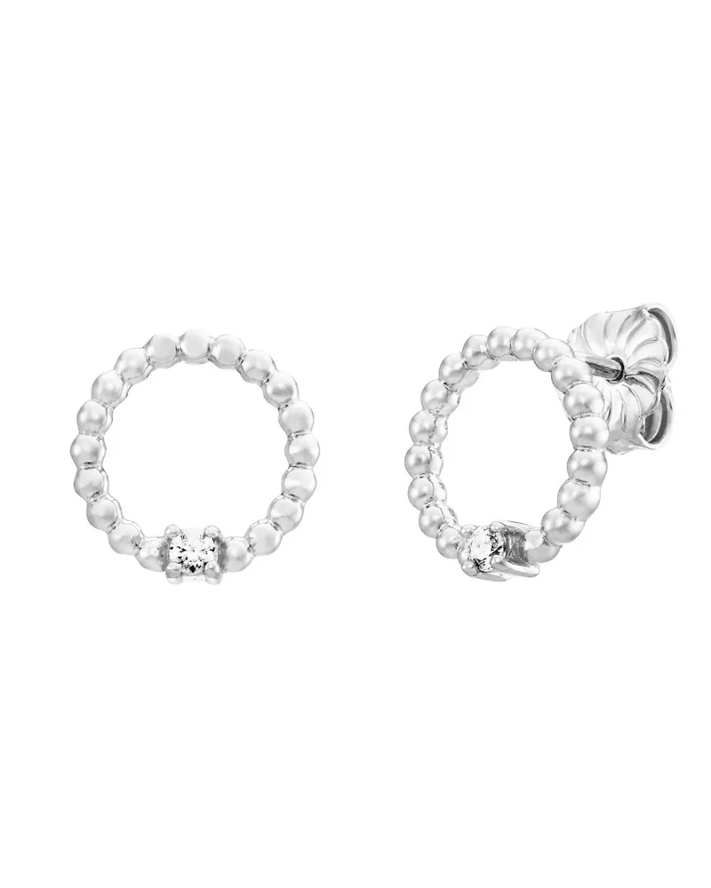 Julie Julsen Ohrstecker 925 Silber rhodiniert Zirkonia weiß Silber