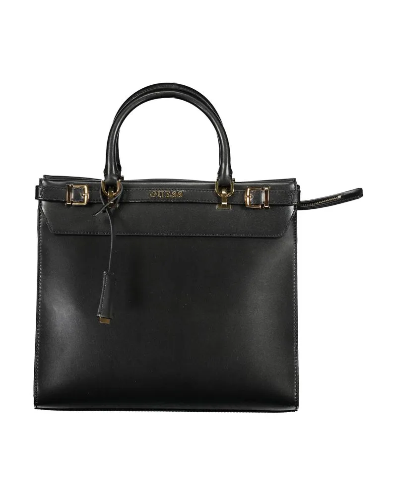 Guess Schwarze Polyethylen-Handtasche Schwarz