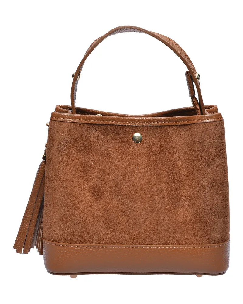 Luisa Vannini COGNAC Rindsledertasche Braun
