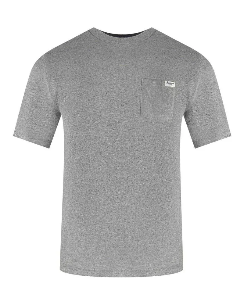Aquascutum T-Shirt für Herren, Brusttasche (Hellgrau Grau