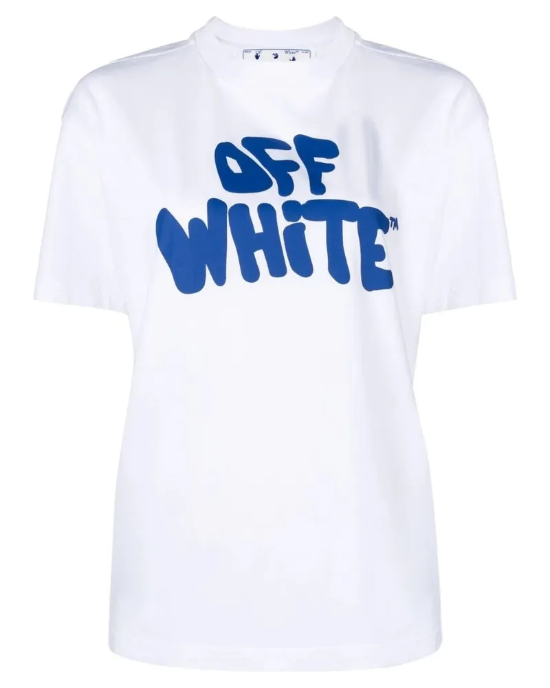 OFF-WHITE 70s Type Logo Casual Tee Weißes T-Shirt Weiß