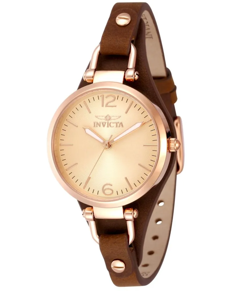 Invicta Wildflower 49590 Damenuhr - Quarzwerk - Edelstahl mit roségoldenem Zifferblatt - 32 mm Roségold