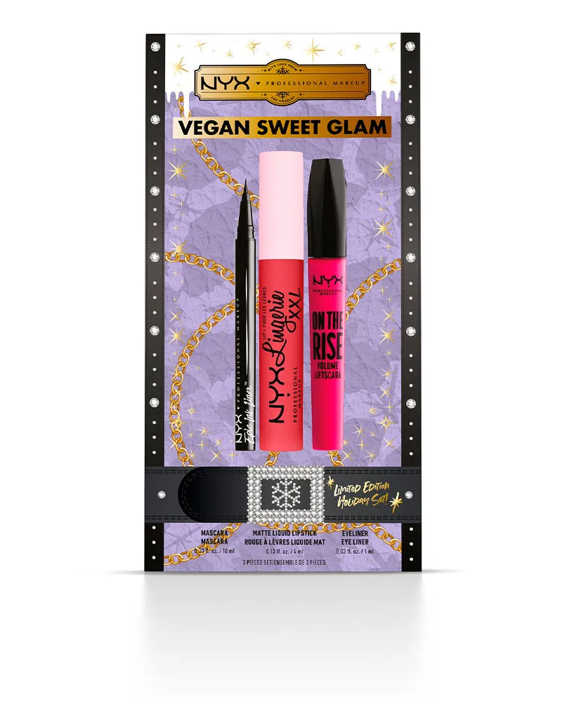 NYX Cosmetics Vegan Sweet Glam Limited Edition Set 3 pz 